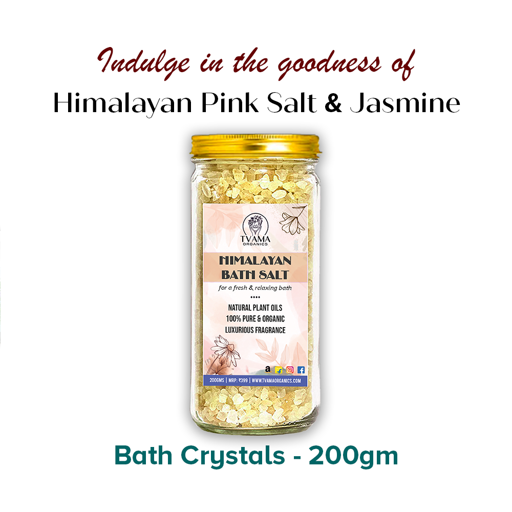 Himalayan Bath Salt Crystals | Jasmine | Body & Foot Spa | For Pain Relief and Relaxation | 200g