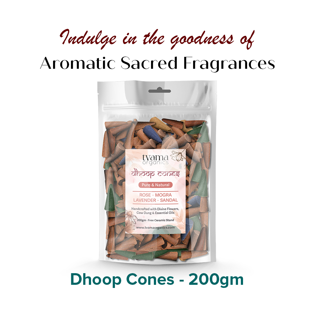 Natural Incense Cones | Rose Lavender Mogra Sandal | Charcoal & Wood Free | 200g