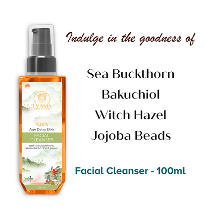 AJRA Face Wash | Sea Buckthorn, Bakuchiol & Witch Hazel for Anti-Ageing & Wrinkles | 100ml