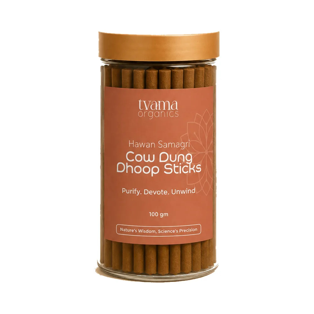 Tvama Hawan Samagri Cow Dung Dhoop Sticks jar