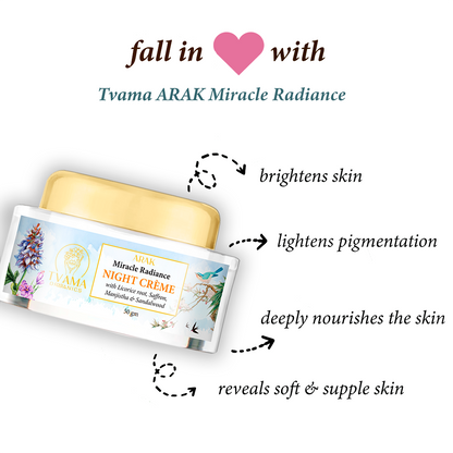 ARAK Night Cream | Licorice Root, Saffron, Manjistha & Sandalwood for Brightening and Hydration | 50gm
