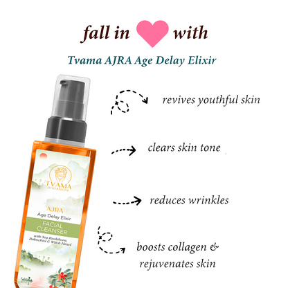 AJRA Face Wash | Sea Buckthorn, Bakuchiol & Witch Hazel for Anti-Ageing & Wrinkles | 100ml