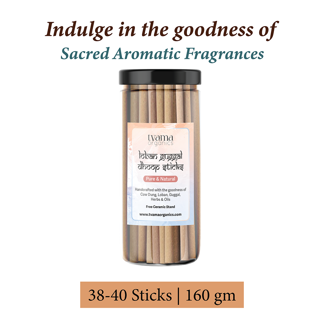 Natural Incense Sticks | Loban Guggal | Charcoal and Wood Free | 160gm