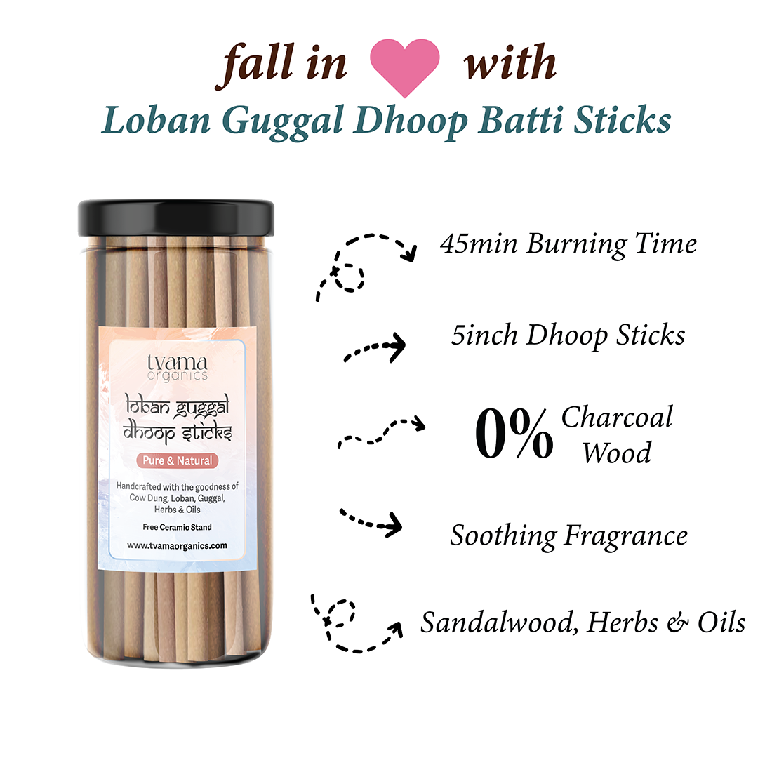 Natural Incense Sticks | Loban Guggal | Charcoal and Wood Free | 160gm